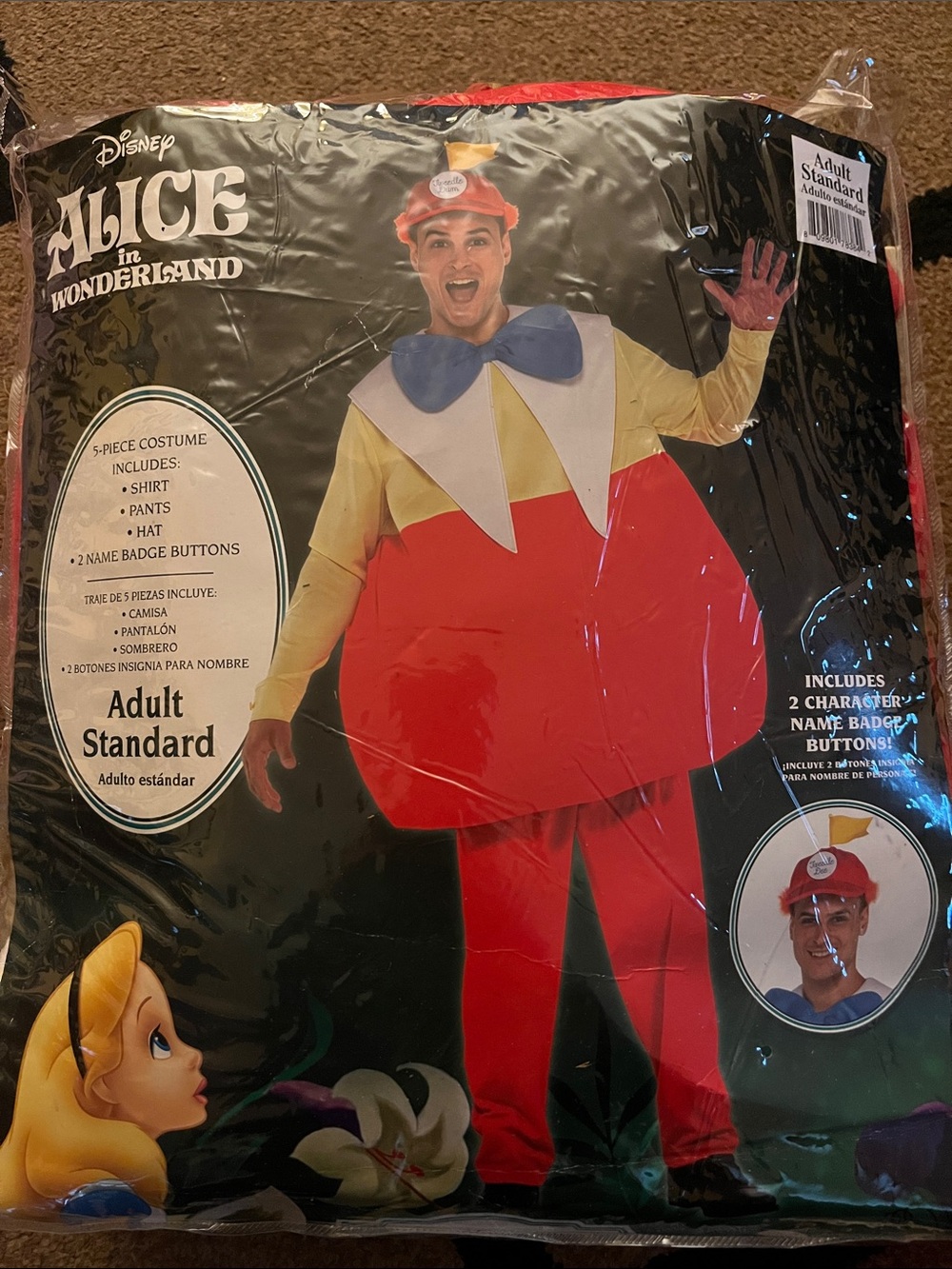 Party City Tweedle Dee/Dum costume. Adult standard size.